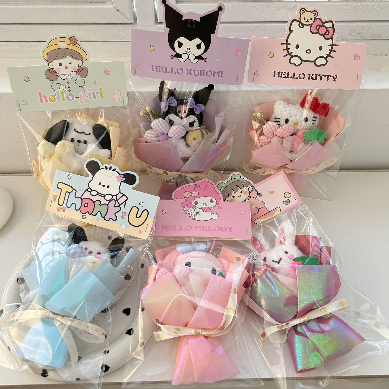 Sanrio doll bouquet